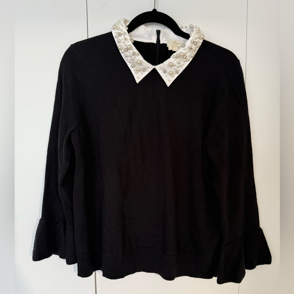 Never worn Kate Spade sweater with jeweled collar and flared/bell sleeves.